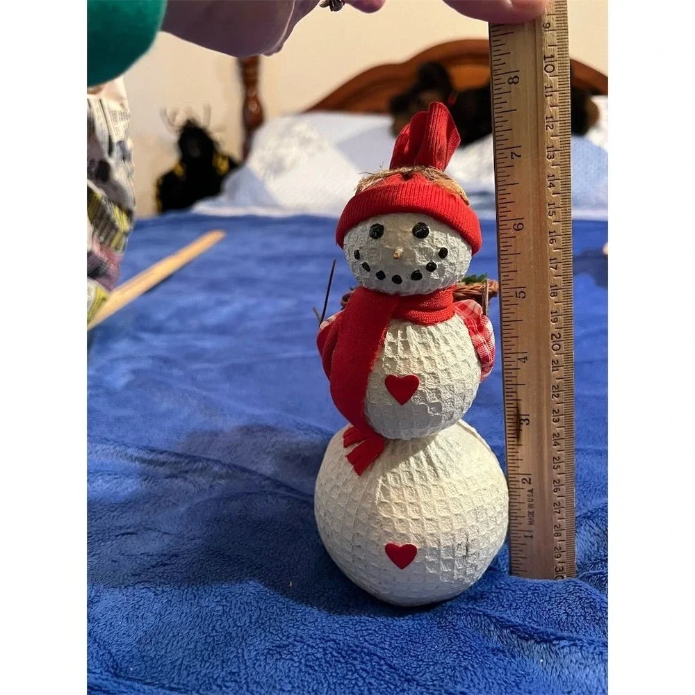 Christmas‎ Medium Red Fabric Snowman Holiday Decor 13